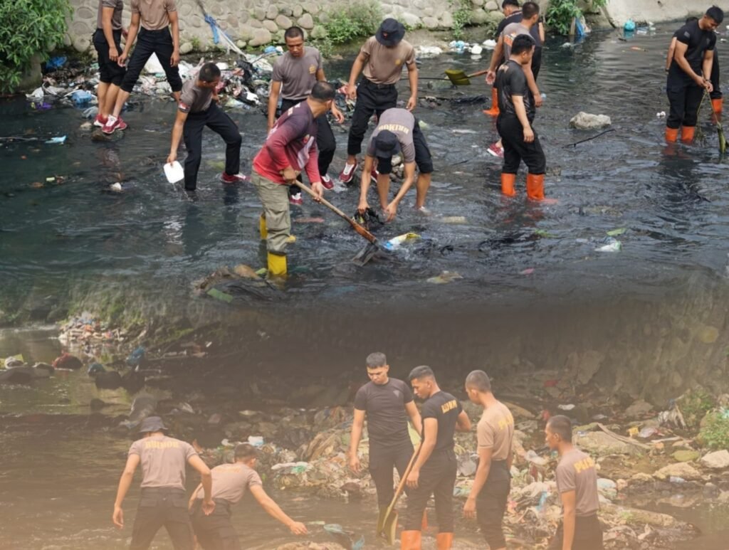 Brimob Sumut Turun ke Sungai, Aksi Nyata Menjaga Kehidupan dan Masa Depan Kota Medan