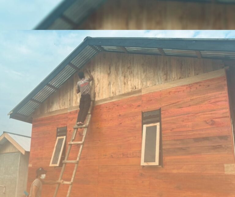 Brimob Sumut Hadir Sampai Tuntas, Huntara Dicat dan Saluran Air Warga Dibenahi