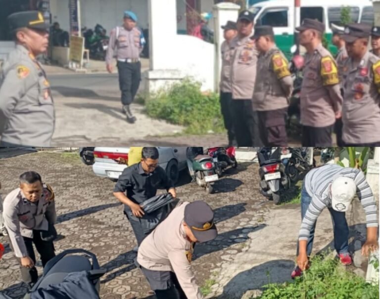 Kegiatan Korve Polsek Samarang, Bersih-Bersih Di Area Sekitar Mako