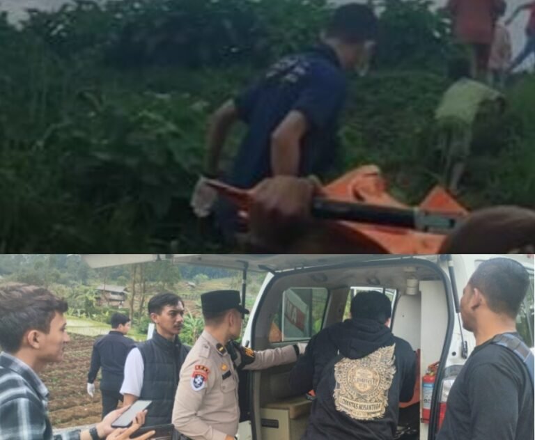 Polsek Bayongbong Cek TKP Penemuan Mayat Bayi di Sungai Cipulus