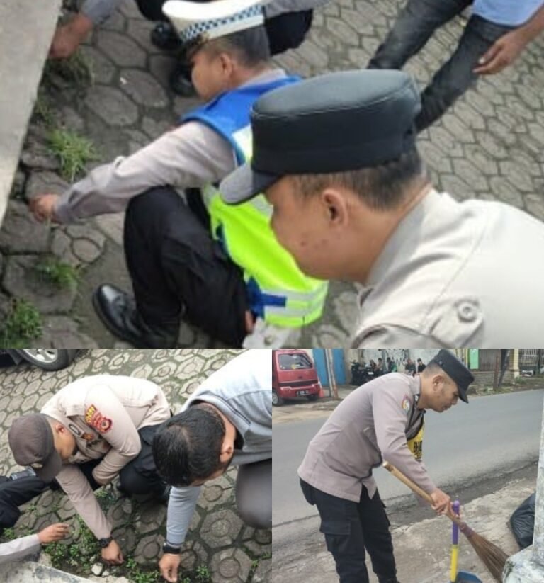 Giat Kapolsek Samarang Bersama Anggota, Melaksanakan Korve Bersih-bersih Mako Secara Serentak