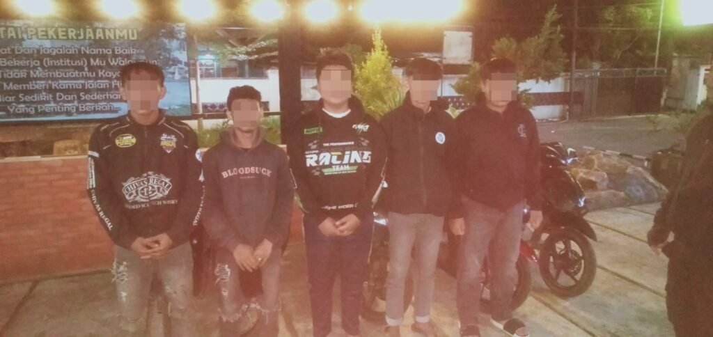 Polsek Wanaraja Bubarkan Aksi Balap Liar, Lima Motor dan Lima Pemuda Diamankan