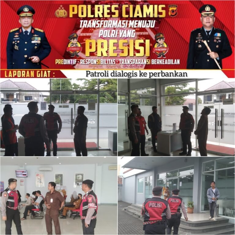 Sat Samapta Polres Ciamis Patroli ke Obvit, Kantor Perbankan Jadi Sasaran
