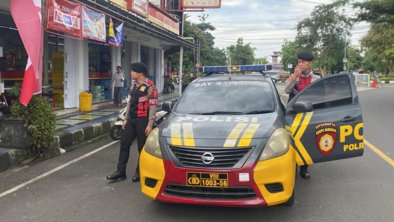 Cipkon Kamtibmas di Ruang Publik, Samapta Polres Ciamis Patroli di Jalanan Pusat Kota