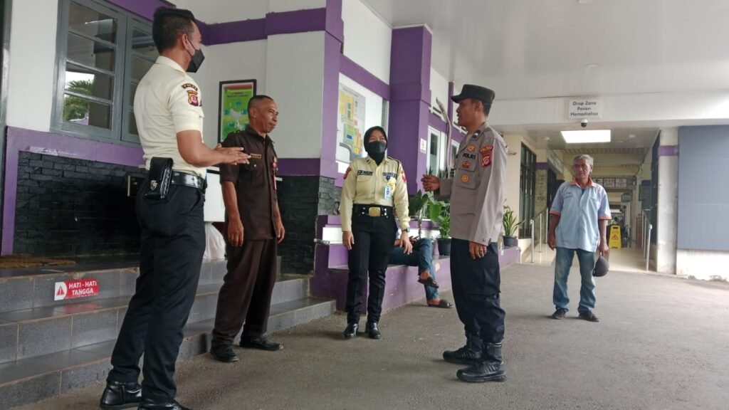 Polsek Ciamis Koordinasi Bersama Satpam RSUD Ciamis Antisipasi Gangguan Kamtibmas