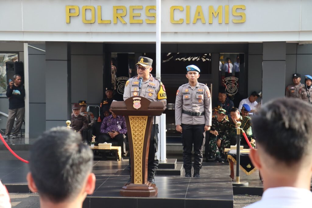 Polres Ciamis Gelar Apel Pasukan Ops Ketupat Lodaya 2026 untuk Pastikan Pengamanan Idul Fitri Berjalan Aman