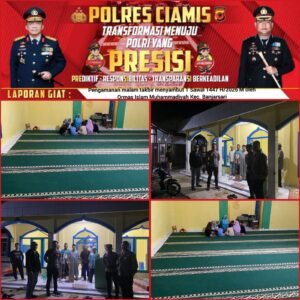 Polsek Banjarsari Beri Pengamanan Malam Takbir Ormas Islam Muhammdiyah di Banjarsari