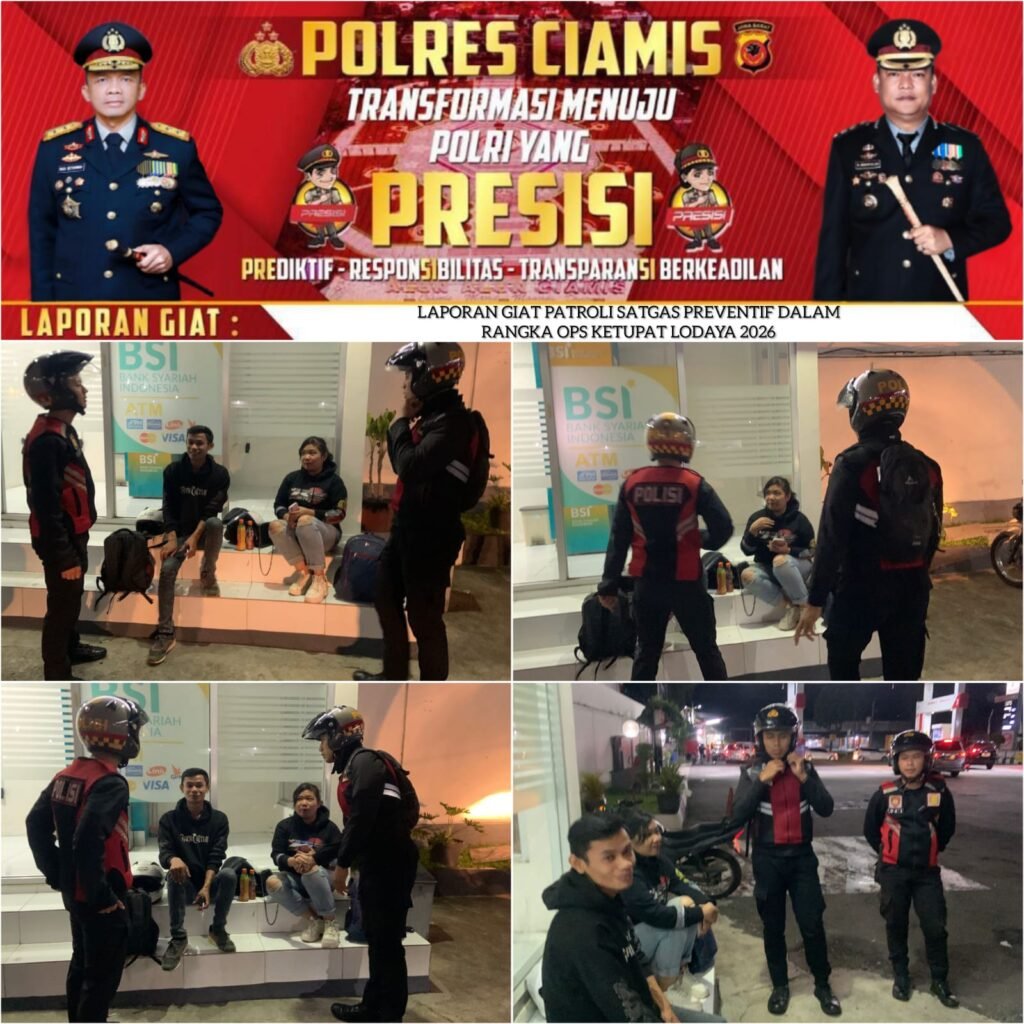 Satgas Preventif Polres Ciamis Pantau Pemudik dan Arus Balik dari SPBU Cikoneng