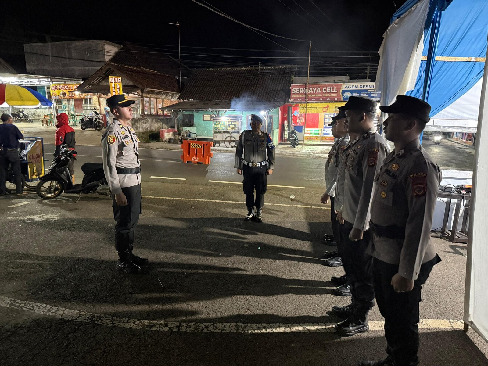 Pos Pam Cimaragas Gelar Apel Malam dan Patroli, Perkuat Pengamanan Ops Ketupat Lodaya 2026