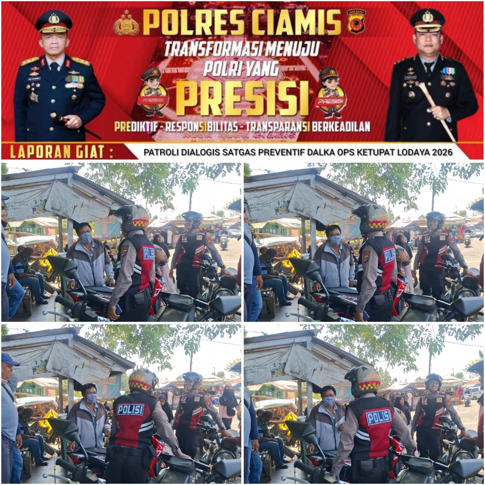 Cipkon Kamtibmas, Satgas Preventif Ops Ketupat Lodaya Polres Ciamis Patroli ke Area Perbelanjaan