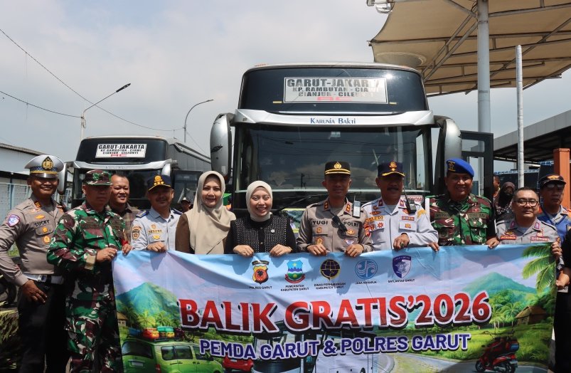 Polres Garut Bersama Pemda Garut Gelar Program Angkutan Balik Gratis Lebaran 2026