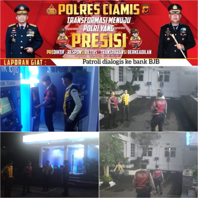 Jaga Harkamtibmas, Sat Samapta Polres Ciamis Patroli ke Area Perbankan Saat Libur Lebaran 2026