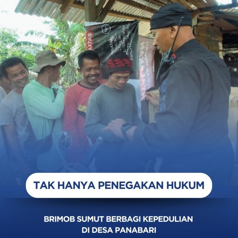 Tak Hanya Penegakan Hukum, Brimob Sumut Berbagi Kepedulian di Desa Panabari