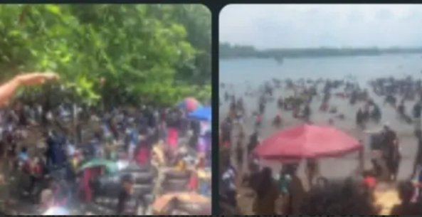 Selama Libur Hari Raya Idul Fitri, Pantai Batu Karas Pangandaran Terus Di Padati Pengunjung Baik dari Warga Lokal Maupun Luar Kota