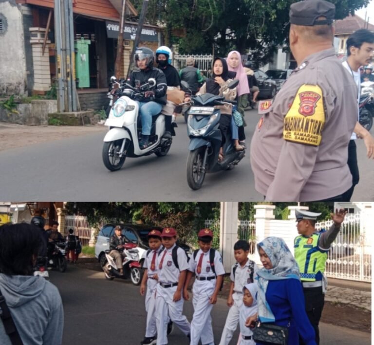 Beri Rasa Aman Kepada Masyarakat, Polsek Samarang Lakukan Pengaturan Lalu Lintas Pagi