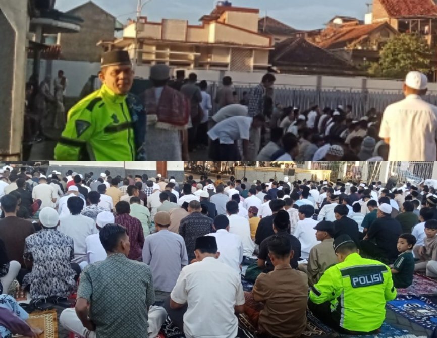 Giat Pengaturan Lalin Sekaligus Pengamanan Shalat Idul Fitri 1447 Hijriyah, Di Wilkum Polsek Samarang