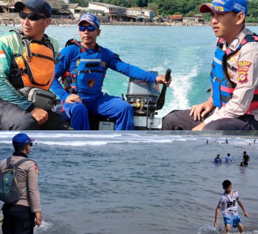 Sat Polairud Polres Garut Dan Polsek Wilayah Selatan Intensifkan Patroli dan Edukasi Wisatawan