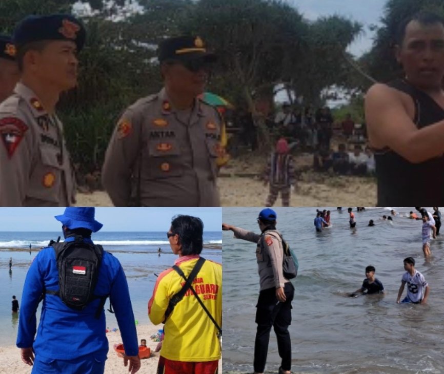 Polsek Wilayah Selatan dan Sat Polairud Polres Garut Intensifkan Patroli di Objek Wisata Pantai