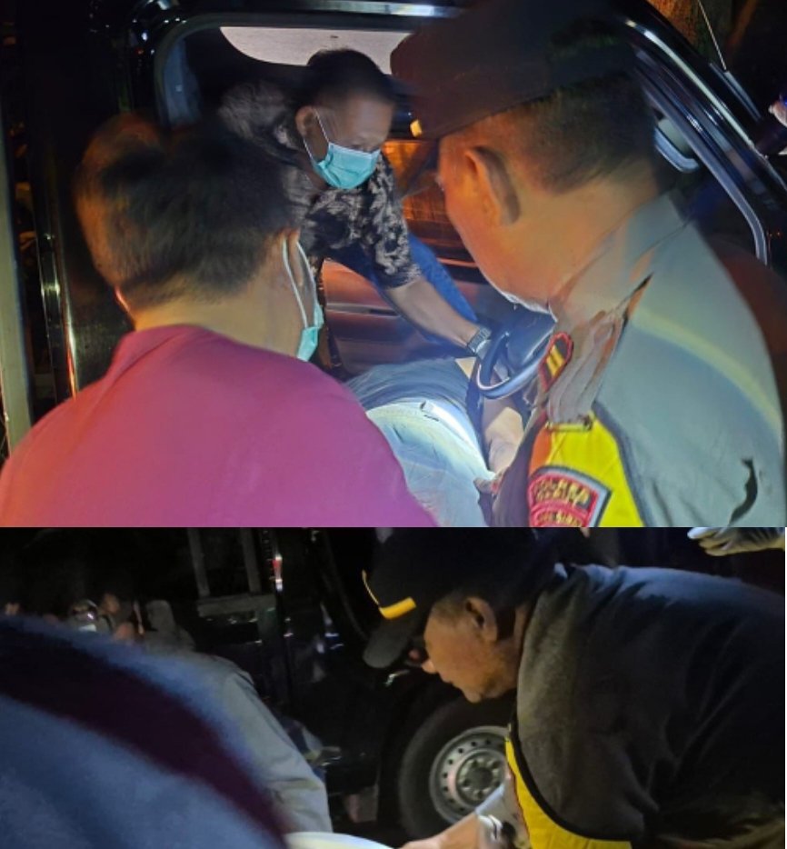 Polsek Cikelet Evakuasi Sopir Meninggal di Dalam Kendaraan, Diduga Serangan Jantung