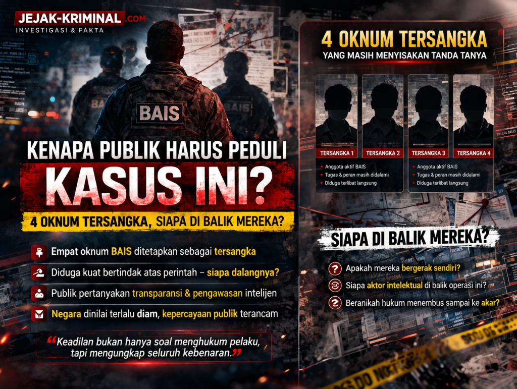 4 oknum tersangka BAIS kasus air keras siapa di baliknya investigasi intelijen