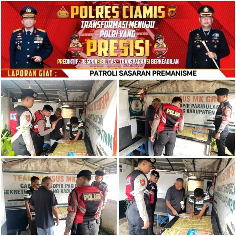 Berantas Aksi Premanisme, Sat Samapta Polres Ciamis Patroli Dialogi ke Kawasan Terminal Ciamis