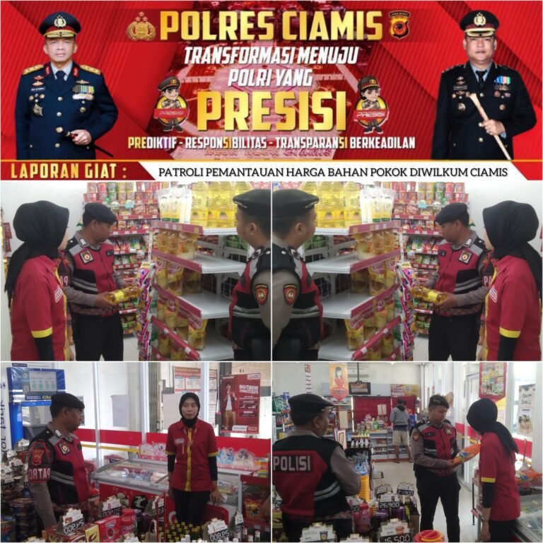 Cegah Penimbunan Bahan Pokok, Satuan Samapta Polres Ciamis Keliling Minimarket di Ciamis