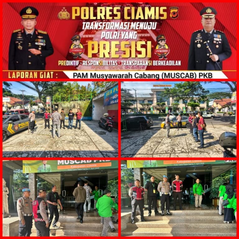 Satuan Samapta Polres Ciamis Bersiaga Amankan Gelaran Muscab PKB Kabupaten Ciamis