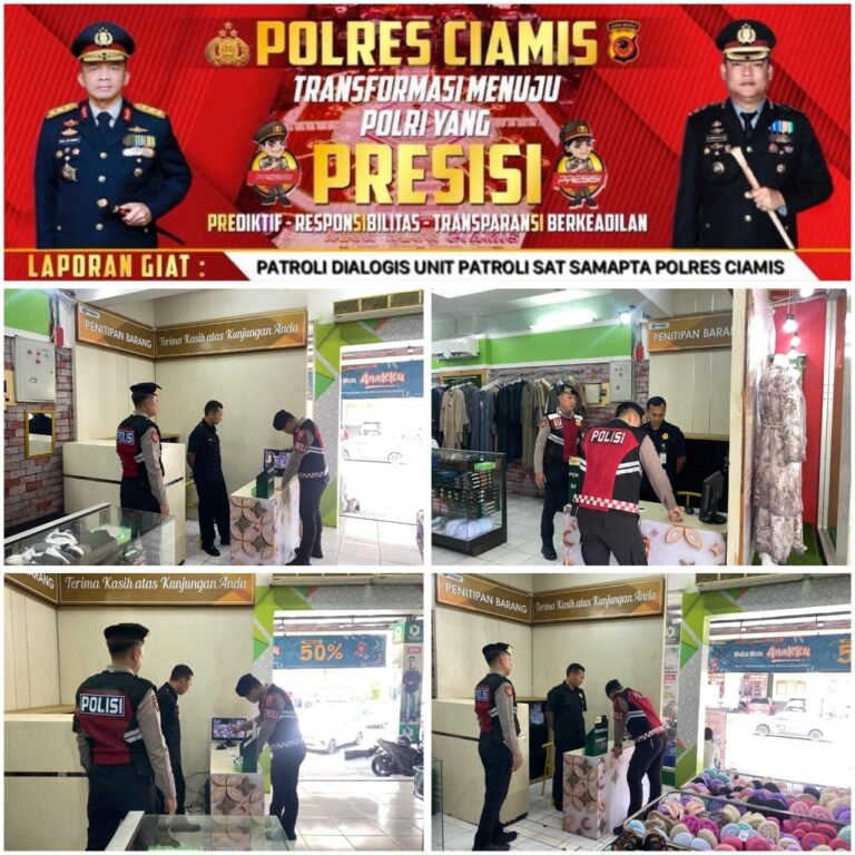 Satuan Samapta Polres Ciamis Patroli ke Toserba Yogya Ciamis Beri Imbauan Kamtibmas