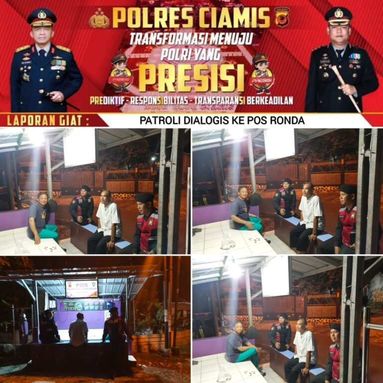 Humanis, Satuan Samapta Polres Ciamis Patroli Dialogis Koorkom Bareng Warga di Pos Ronda
