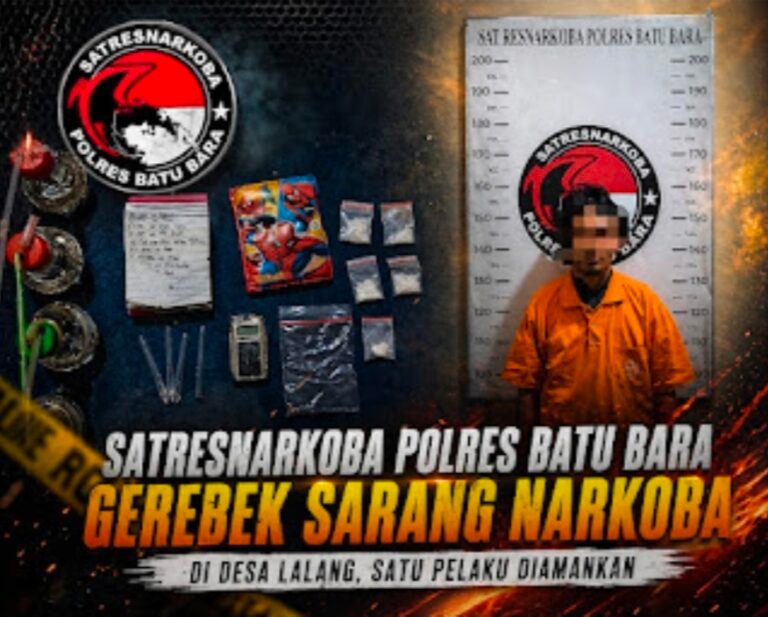 Desa Lalang Di Gerebek Satuan Reserse Narkoba Polres Batu Bara Seorang Pelaku Diamankan