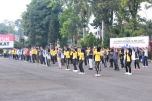 Polres Garut Gelar Olahraga Bersama TNI, Polri dan Pemda dalam Rangka Hari K3 Sedunia