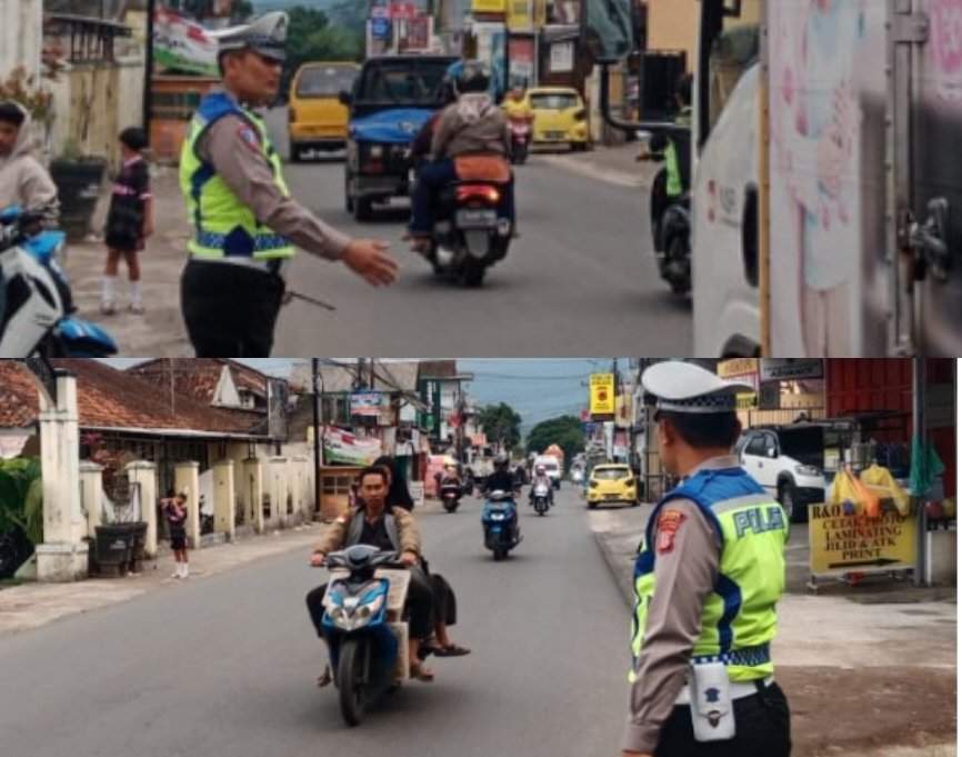 Pelaksanaan Giat Pengaturan Lalu Lintas Sore Hari di Wilayah Hukum Polsek Samarang