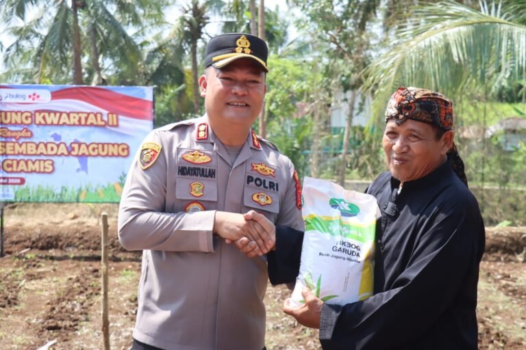 Peran Aktif Polres Ciamis Dukung Swasembada Pangan, Penanaman Jagung Serentak Digelar di Maleber