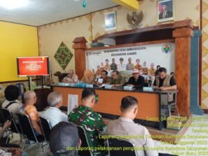 Perkuat Sinergitas, Polsek Ciamis Ikuti Musdes LPJ Tahunan BumDes Sauyunan Imbanagara