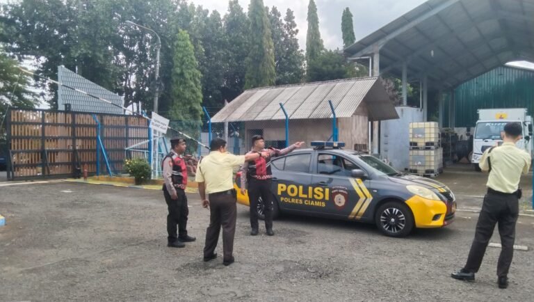 Patroli Dialogis Sat Samapta Polres Ciamis Perkuat Pengamanan di Gardu Induk PLN Ciamis