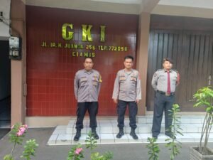 Pengamanan Ibadah Umat Kristiani di Gereja Kristen Indonesia Ciamis Berjalan Aman dan Kondusif