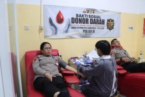 PKP SESPIMMA POLRI ANGKATAN KE-75 DIISI KEGIATAN DONOR DARAH DI POLRES CIAMIS