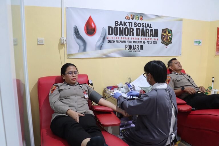 PKP SESPIMMA POLRI ANGKATAN KE-75 DIISI KEGIATAN DONOR DARAH DI POLRES CIAMIS