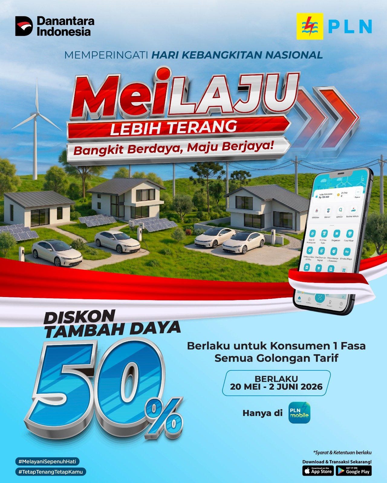 Hari Kebangkitan Nasional, PLN Hadirkan Promo Tambah Daya Diskon 50 Persen Lewat Program “MeiLaju Lebih Terang”