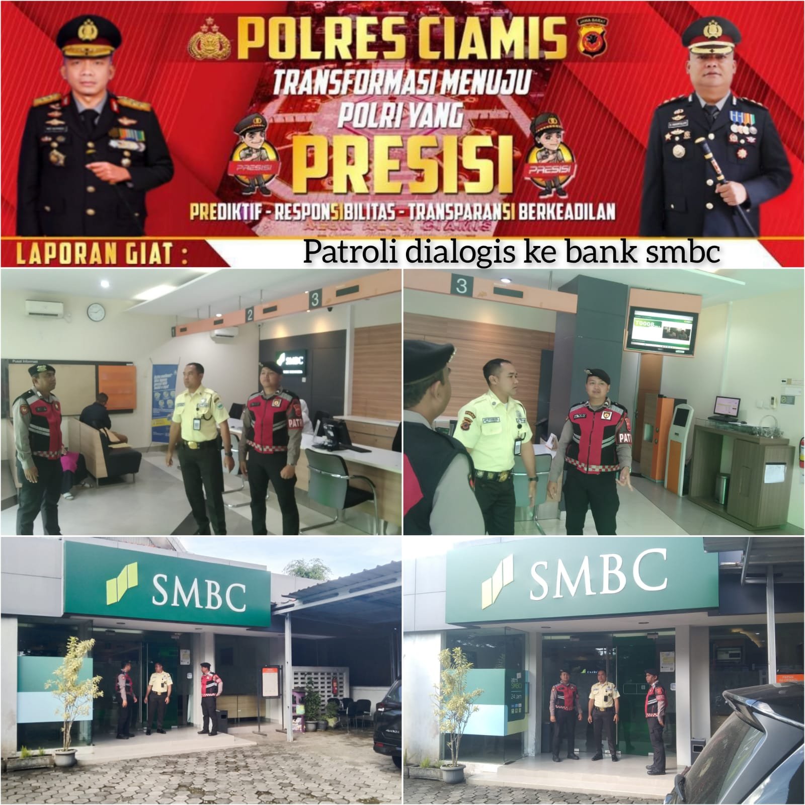 Cipkon Kamtibmas, Sat Samapta Polres Ciamis Patroli Dialogis ke Kantor Perbankan di Pusat Kota