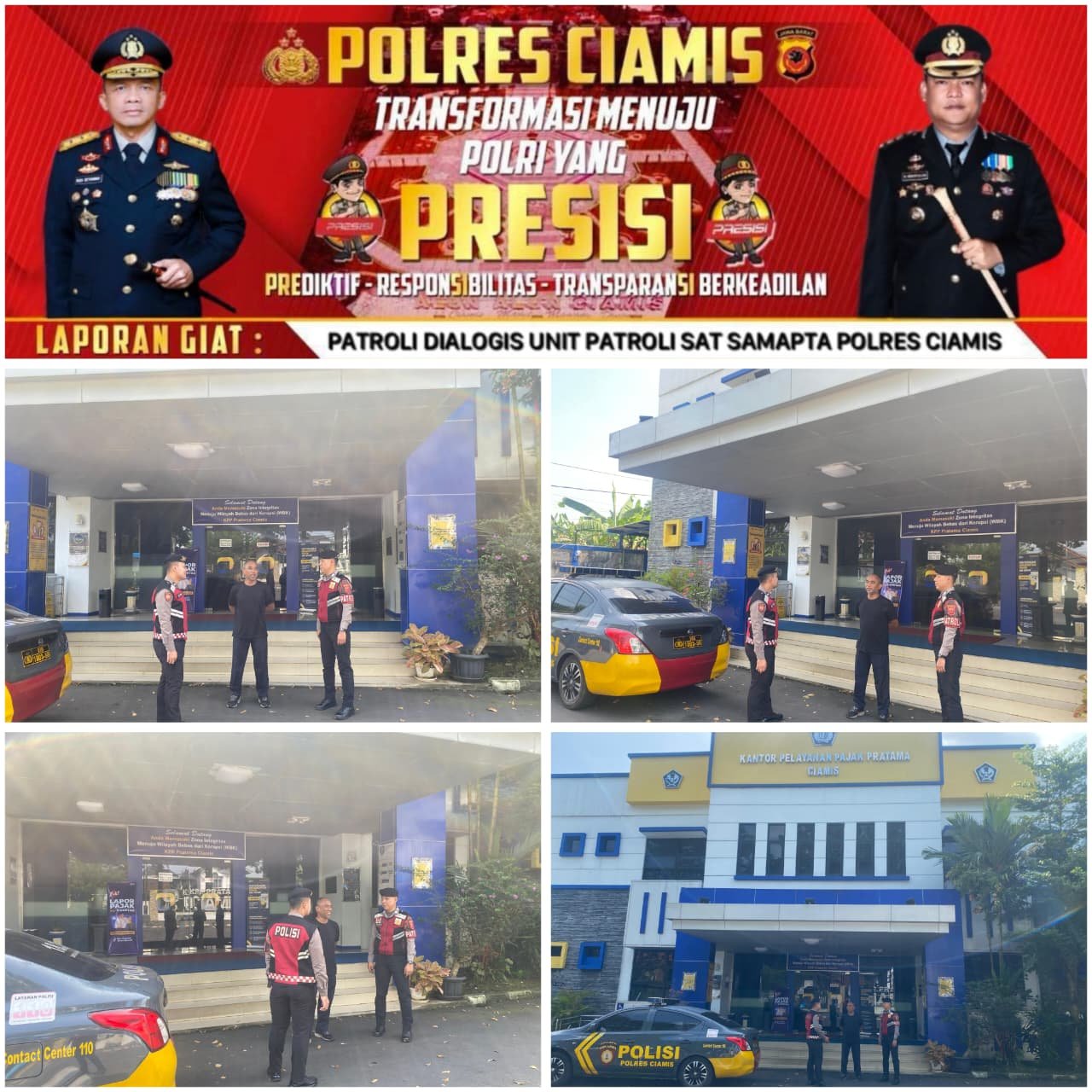 Cipkon Kamtibmas, Samapta Polres Ciamis Patroli Dialogis ke Kantor Pajak Pratama Ciamis