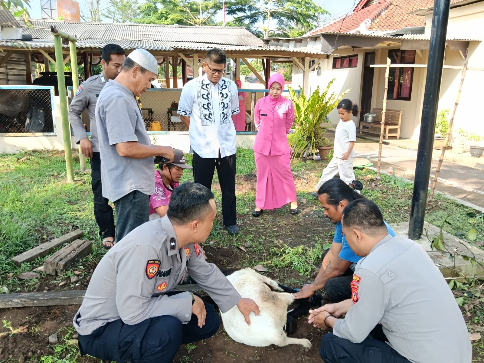 Polsek Cihaurbeuti Berkurban, Momen Meningkatkan Kebersamaan dan Berbagi ke Warga