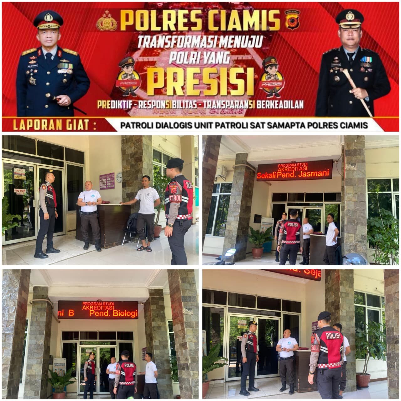 Cipkon Kamtibmas, Sat Samapta Polres Ciamis Patroli Dialogis ke Universitas Galuh