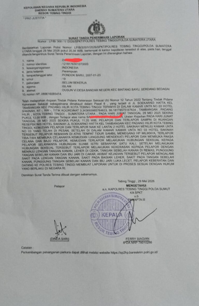 Gadis Berinisial D Laporkan Dugaan Kekerasan Seksual, Penganiayaan Serta Ancaman