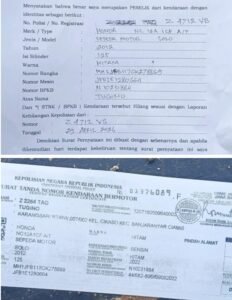 Telah Kehilangan Berupa Surat Kendaraan Bermotor STNK Atas Nama Tugino