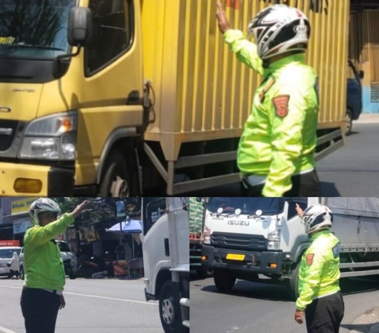 Kanit Lantas Polsek Malangbong AIPDA Deden Sirojudin, Pimpin Lalin Pagi Di Depan Pasar Lewo
