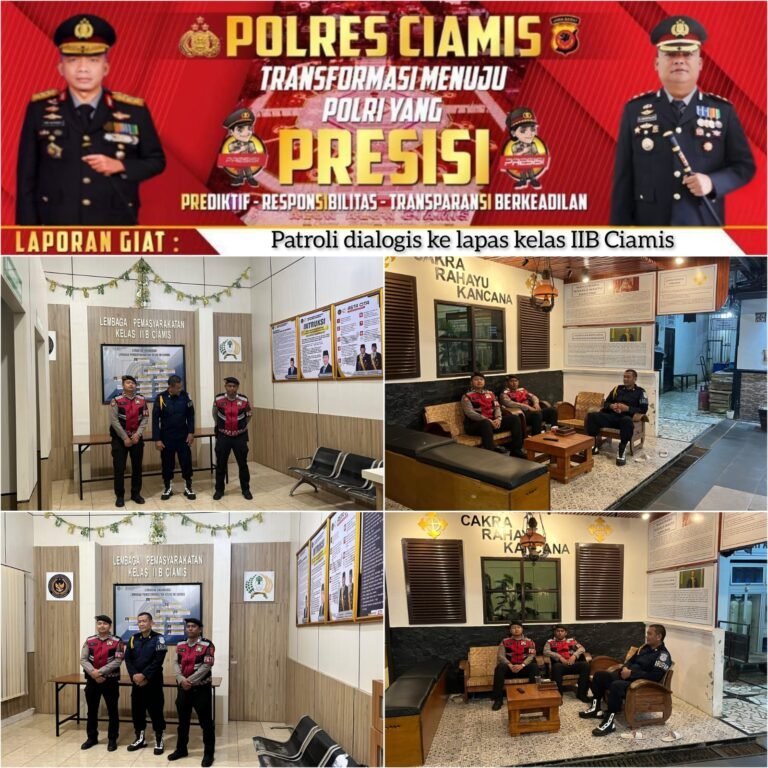 Perkuat Sinergitas, Sat Samapta Polres Ciamis Patroli Kamtibmas ke Lapas Kelas II B Ciamis