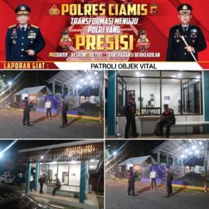 Cipkon Kamtibmas, Satuan Samapta Polres Ciamis Patroli Dialogis ke Area Obvitnas di Malam Hari