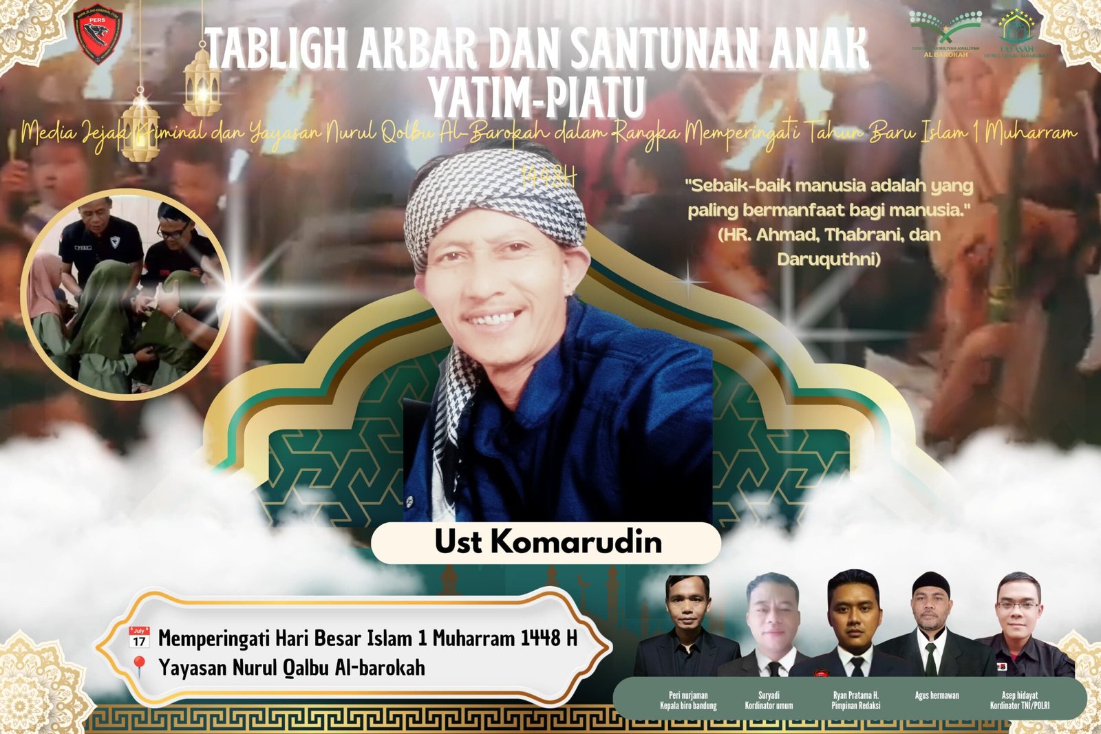 Ketua Yayasan Nurul Qolbu Al-Barokah Ustadz Komarudin (Abeh) Ucapkan Terima Kasih atas Dukungan dan Partisipasi Media Jejak Kriminal