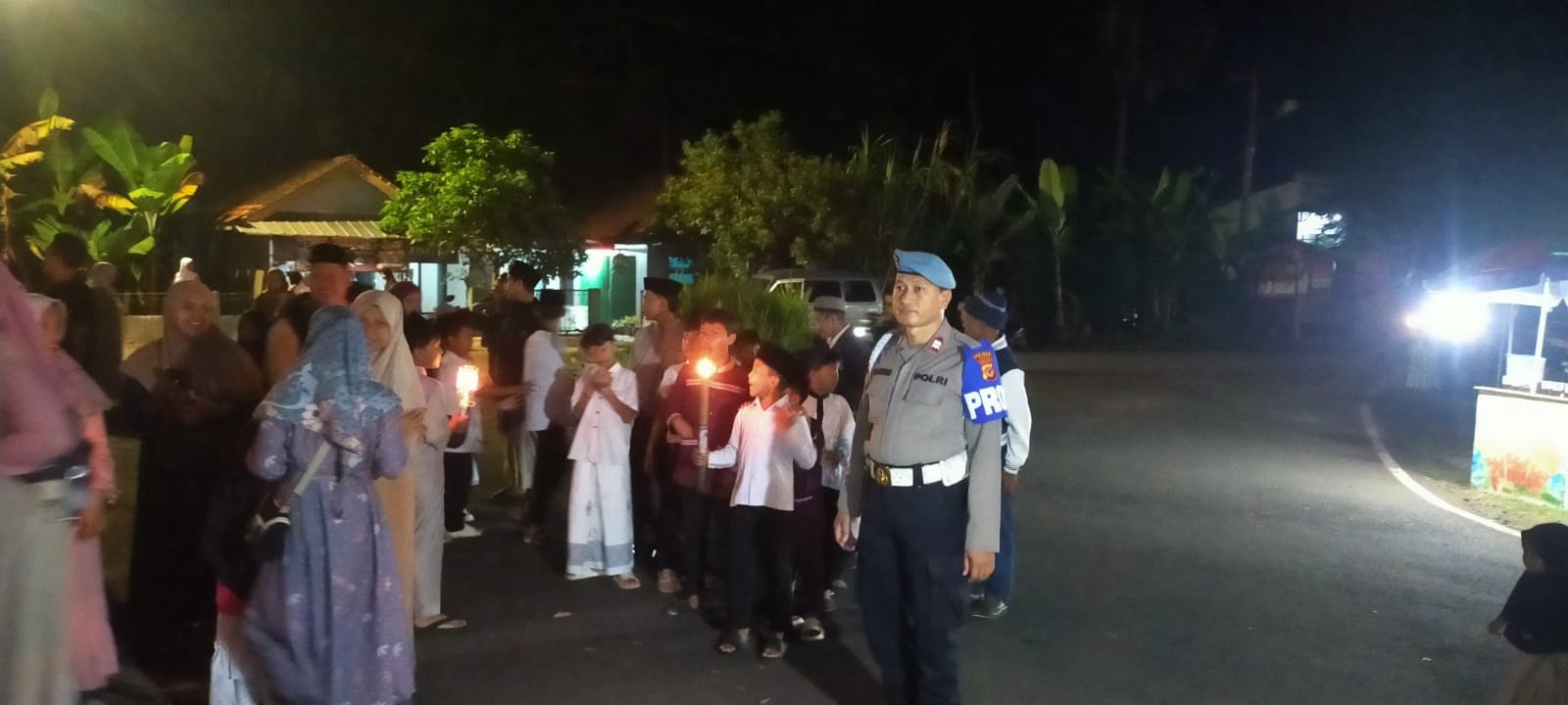 Pawai Obor Sambut Tahun Baru Islam, Polsek Sukadana Siagakan Personel Pengamanan